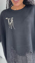 LARGE SIZE sweater "SHAKE IT FF89" - BLACK